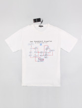 Great White Printing Round Neck Short Sleeves 100% Cotton Mens T-Shirt