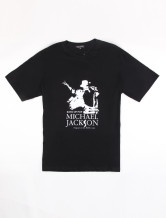 Handsome Black Printing Round Neck Short Sleeves 100% Cotton Mens T-Shirt