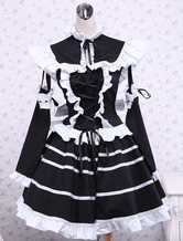 Benda di cotone a strisce nero vestito Gothic Lolita
