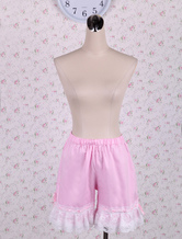 Algodón rosa de encaje lolita Bloomers