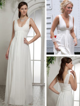 Gossip Girl Fashion Low Cut Empire Waist pavimento lunghezza raso Chiffon Maxi celebrità vestire