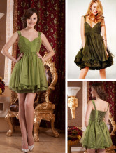 Gossip Girl Fashion Pleated Knee Length Taffeta Celebrity Dress