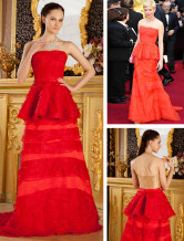 Arancione in Organza Strapless Dress Oscar una linea Michelle Williams