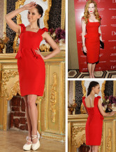 Seductive Red Satin Ladies Gossip Girl Fashion Dress