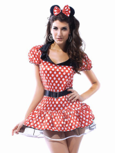 Attractive Red Acrylic Spandex Womens fantasy Costume