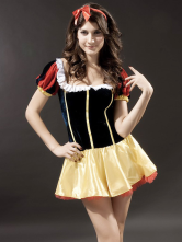 Sweet Black Yellow Red Acrylic Spandex Sexy Princess Costume