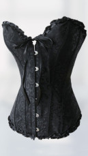 Sexy Black Strapless Jacquard Weave Corset