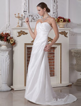 Casual A-line Strapless Sweetheart Taffeta Wedding Dress