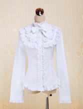 Cotton White Bow Carvat Lolita Blouse