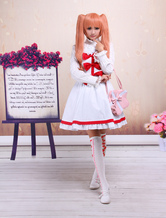 Abito senza maniche in cotone bianco Sweet Lolita
