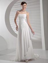 Divers A-ligne de train bretelles en mousseline de soie satin robe chapelle de mariage