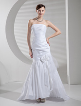 Mermaid Trumpet Strapless Taffeta Wedding Dress