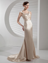 Slim Elegance Elastic Woven Satin Wedding Dress