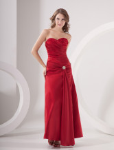 Fuchsia A-line Strapless Sweetheart Taffeta Evening Dress