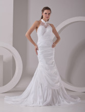 Pretty White Taffeta Sweetheart A-line Sweep Evening Dress