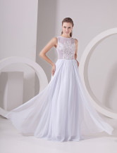 White Chiffon Ladies Special Occasion Dress