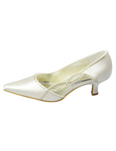 Sequin Ivory Stiletto Heel Bride's Shoes 
