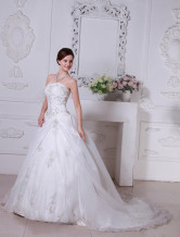 Euro Style A-line Sweetheart Strapless Satin Wedding Gown