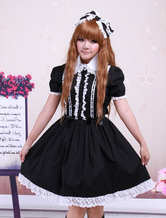 Cotton Black Lace Gothic Lolita Dress