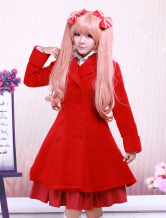 Red Classic Double Breasted Wool Women's Lolita Overcoat