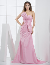 Pink Taffeta Mermaid Trumpet Ladies Special Occasion Dress