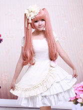 Beautiful Ivory Cotton Satin Womens Lolita Dress 