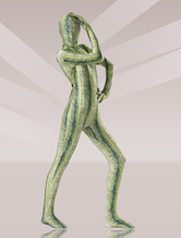 Olive Green Snakeskin Motif Lycra Unisex Zentai Suit