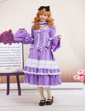 Purple Blue Cotton Classic Lolita Dress