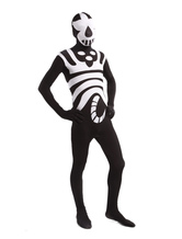Black And White Lycra Spandex Super Hero Costume