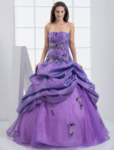 Taft Prom-Kleid mit Herz-Ausschnitt und Perlen-Applikation in Zartlila, bodenlang