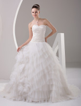 Fabulous Rococo White Ball Gown Sweetheart Yarn Bridal Wedding Dress