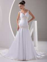 White Rococo Sweetheart Mermaid Trumpet Beading Satin Wedding Dress