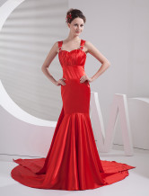 Elegant Red Mermaid Trumpet Empire Waist Evening Dress