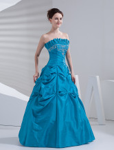 Gorgeous Ball Gown Strapless Beaded Taffeta Evening Dress