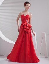 Gorgeous Red Taffeta Strapless A-line Prom Dress