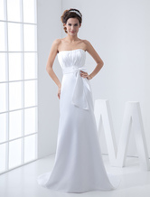 Mermaid Trumpet Strapless Satin Wedding Dress