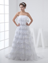 White Lace Strapless 2012 Wedding Dress
