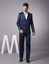 Formal Dark Navy Single Breasted Worsted Men's Wedding Suit