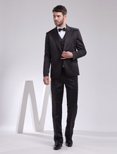 Formelle jaquette de mariage en satin noir de classique