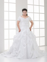 Plus Size Sweetheart Beading Taffeta Wedding Dress