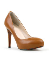 Quality 4 1/10'' High Heel Brown PU Fashion Shoes