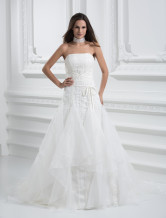 Beautiful Ivory Net A-line Wedding Dress