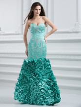 Elegent Green Satin Sweetheart A-line Celebrity Wedding Dress