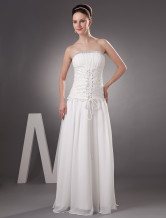 Ivory Chiffon A-line Sweep Strapless  Beautiful Wedding Dress