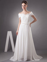 White Chiffon Off-The-Shoulder Womens Spring 2012 Wedding Trends