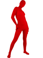 Zentai Unisexe Intégral en velours rouge pour Halloween