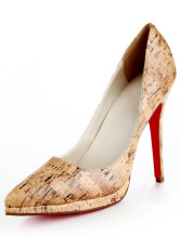 4 1/3'' High Heel Yellow PU Womens Fashion Shoes