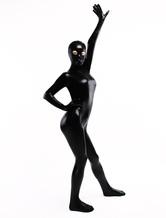 Vêtement de Zentai noir d'éclat métallique