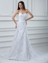 Elegant White Lace A-line Sweetheart Mermaid Trumpet Wedding Dress