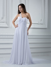 Empire Waist Ivory Chiffon Wedding Dress